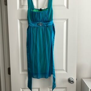 City Triangles Teal High Low Dress